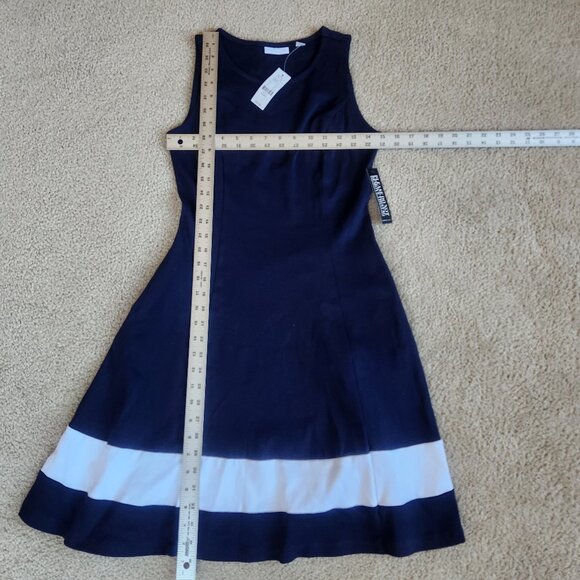 NWT 100% Cotton Jersey Dress with Pockets NAVY - Picture 1 of 4